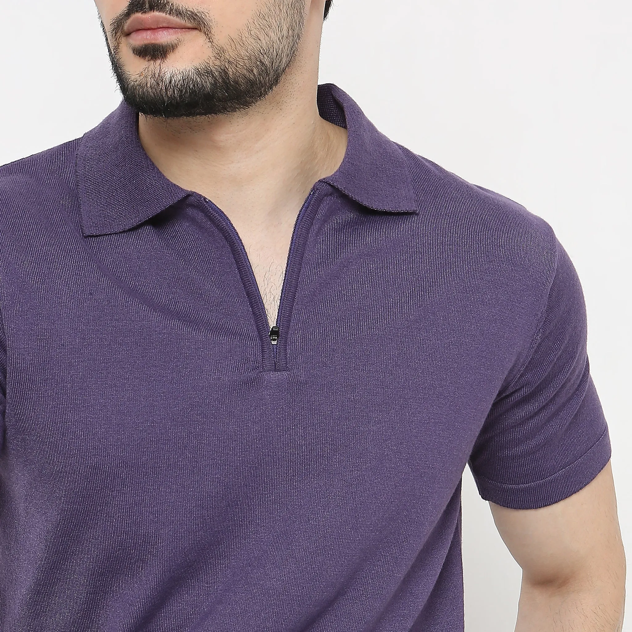 Ultra Club Polo™ - Fine Hand Knitted European Style Exquisite Detailing - Zip Polo Neck - Regular Fit