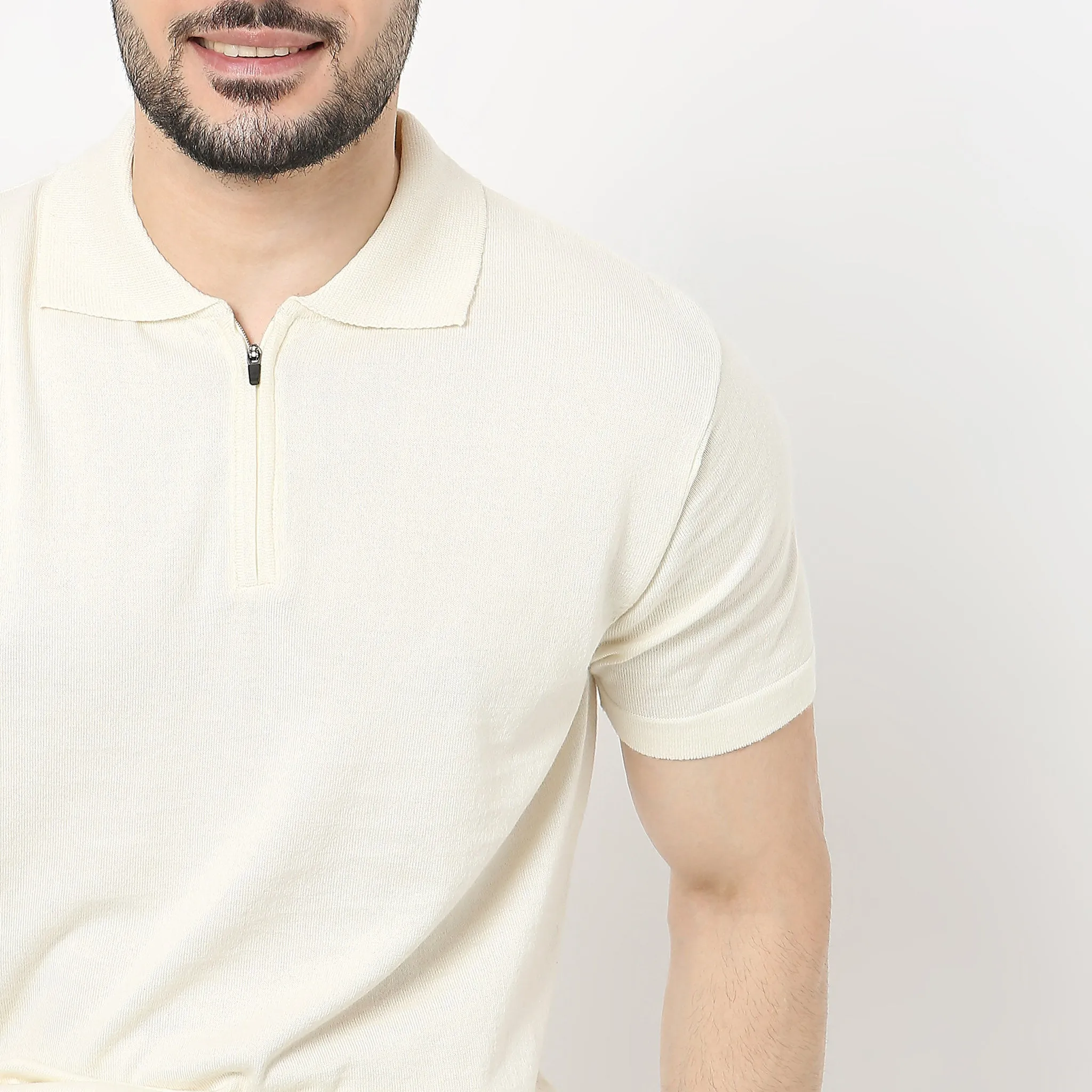 Ultra Club Polo™ - Fine Hand Knitted European Style Exquisite Detailing - Zip Polo Neck - Regular Fit