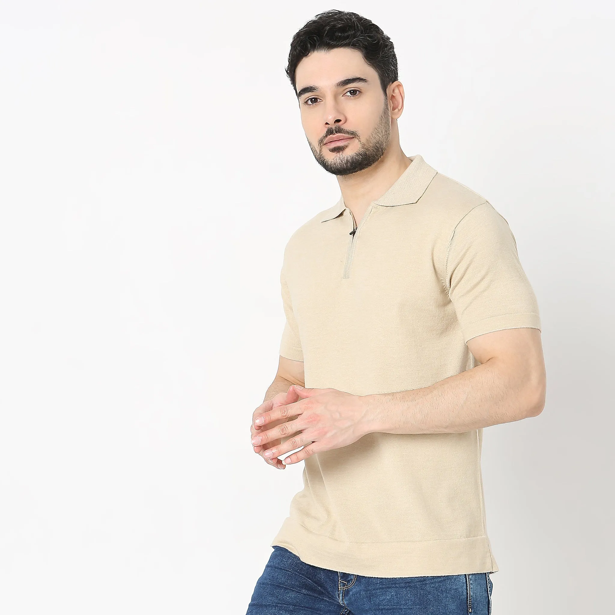 Ultra Club Polo™ - Fine Hand Knitted European Style Exquisite Detailing - Zip Polo Neck - Regular Fit