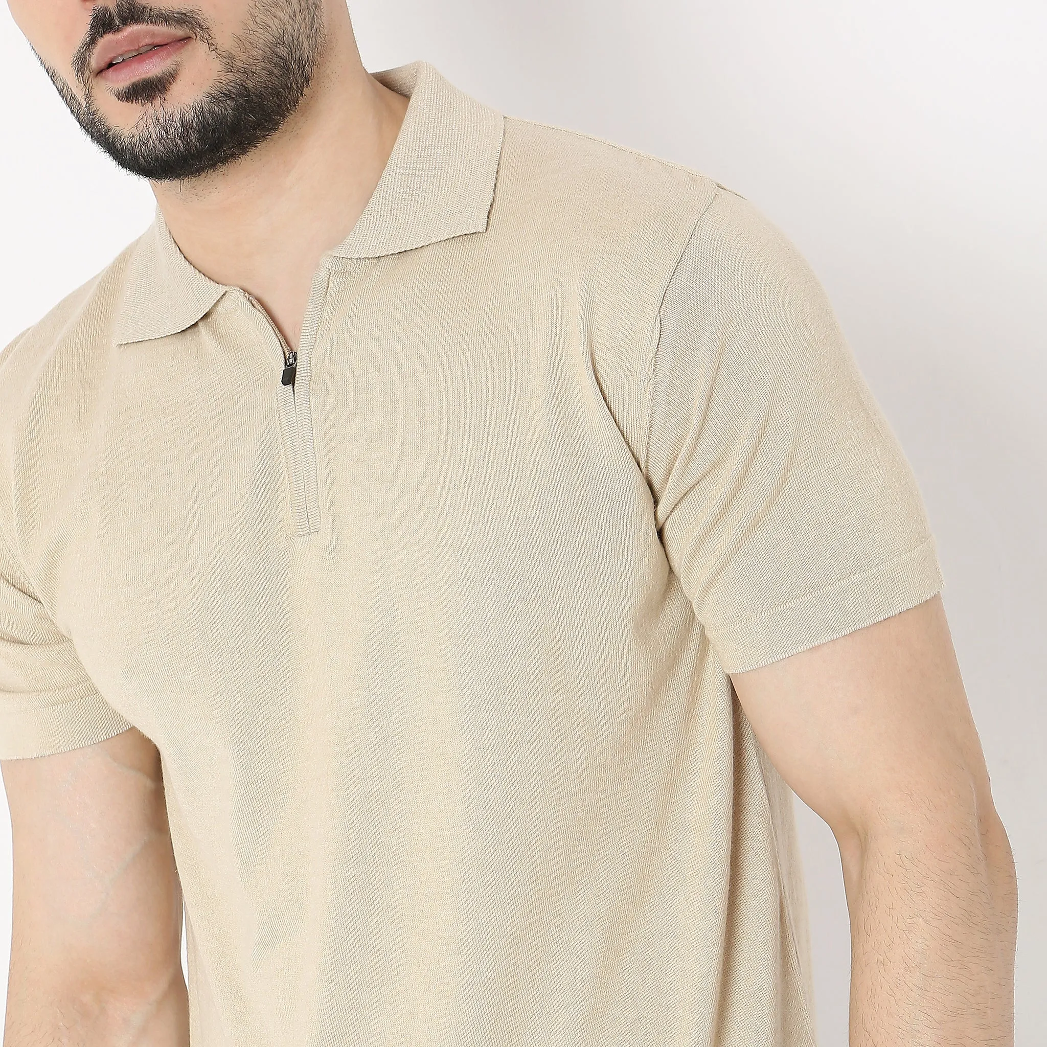 Ultra Club Polo™ - Fine Hand Knitted European Style Exquisite Detailing - Zip Polo Neck - Regular Fit
