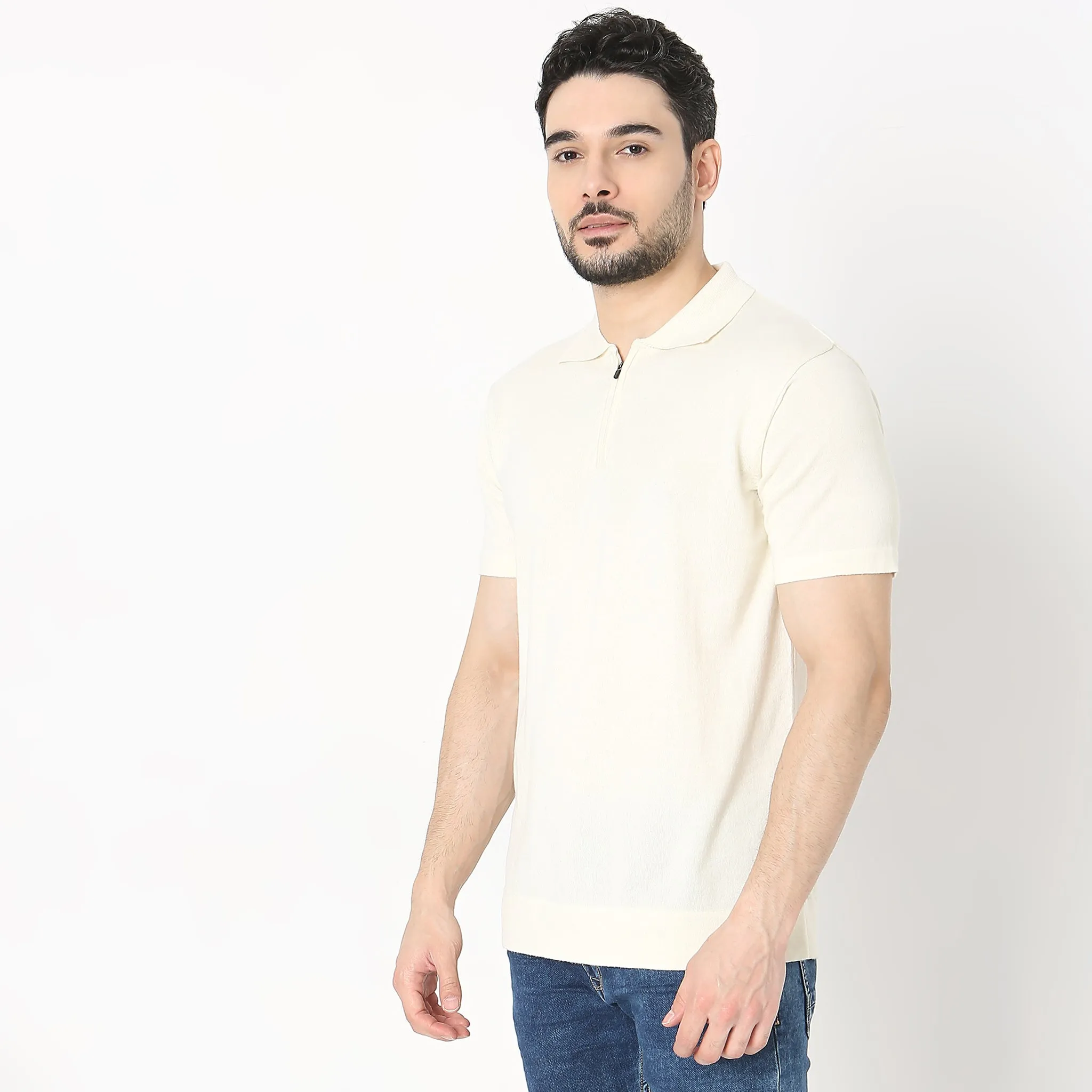 Ultra Club Polo™ - Fine Hand Knitted European Style Exquisite Detailing - Zip Polo Neck - Regular Fit
