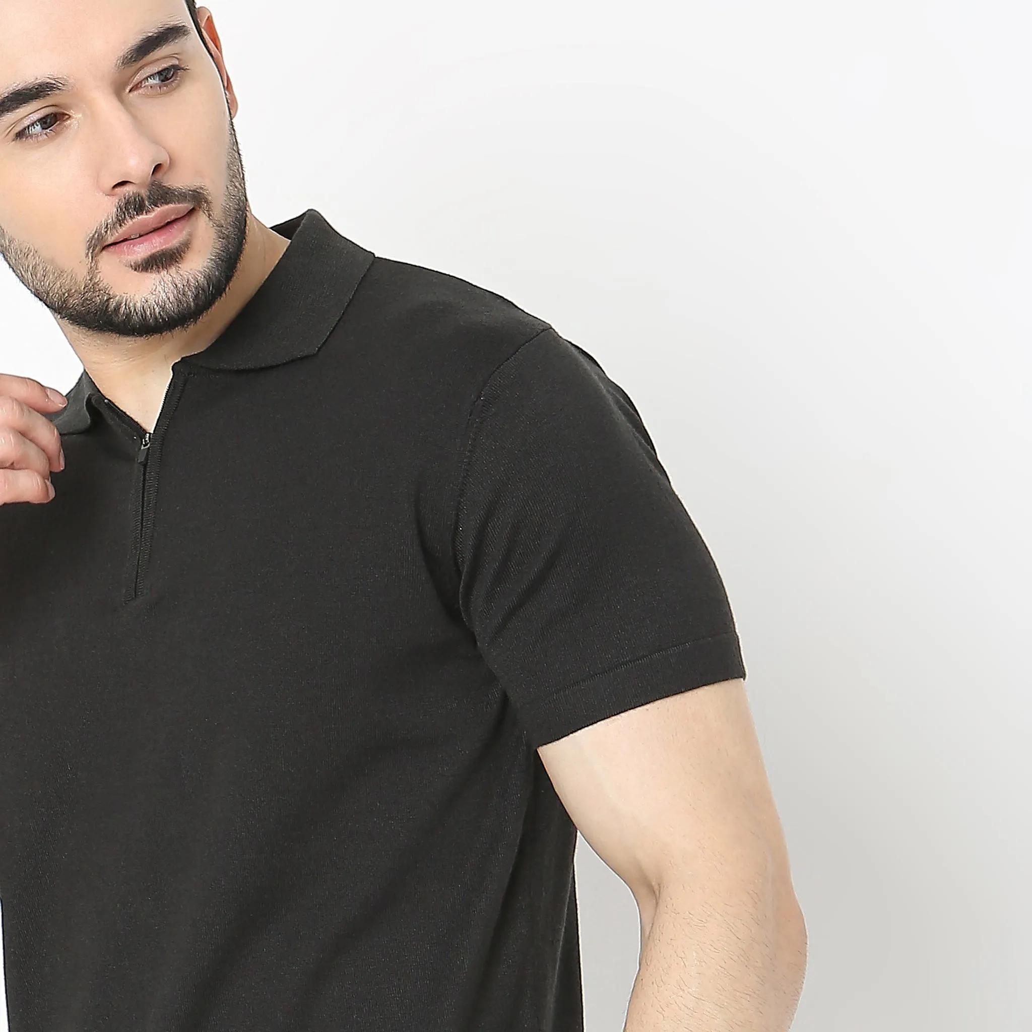 Ultra Club Polo™ - Fine Hand Knitted European Style Exquisite Detailing - Zip Polo Neck - Regular Fit