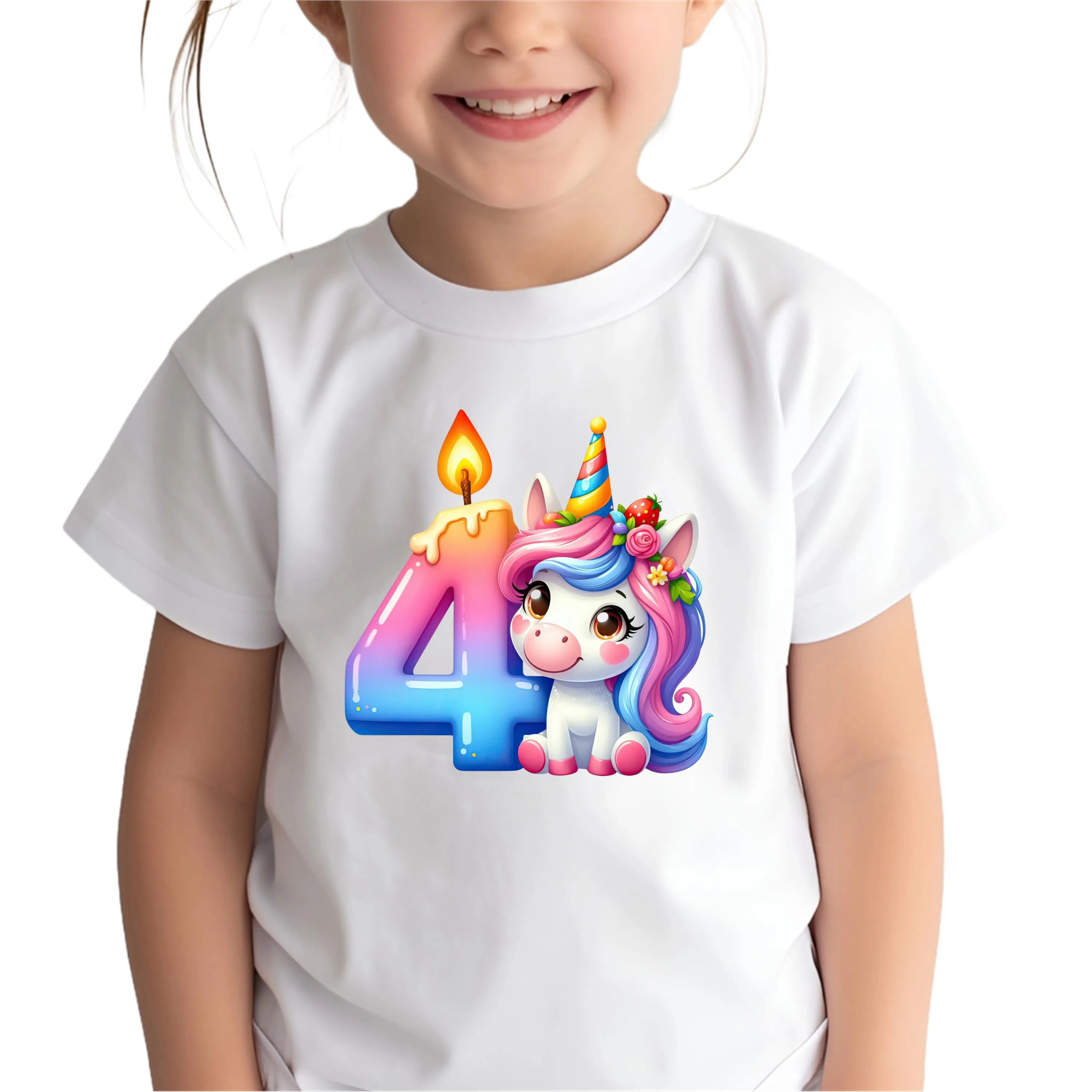 Unicorn Birthday Shirts for Toddler Girls Birthday Party Ages 2, 3, 4, 5 and 6