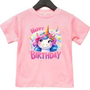 Unicorn Birthday Shirts for Toddler Girls Birthday Party - Choose from 1 to 5yrs