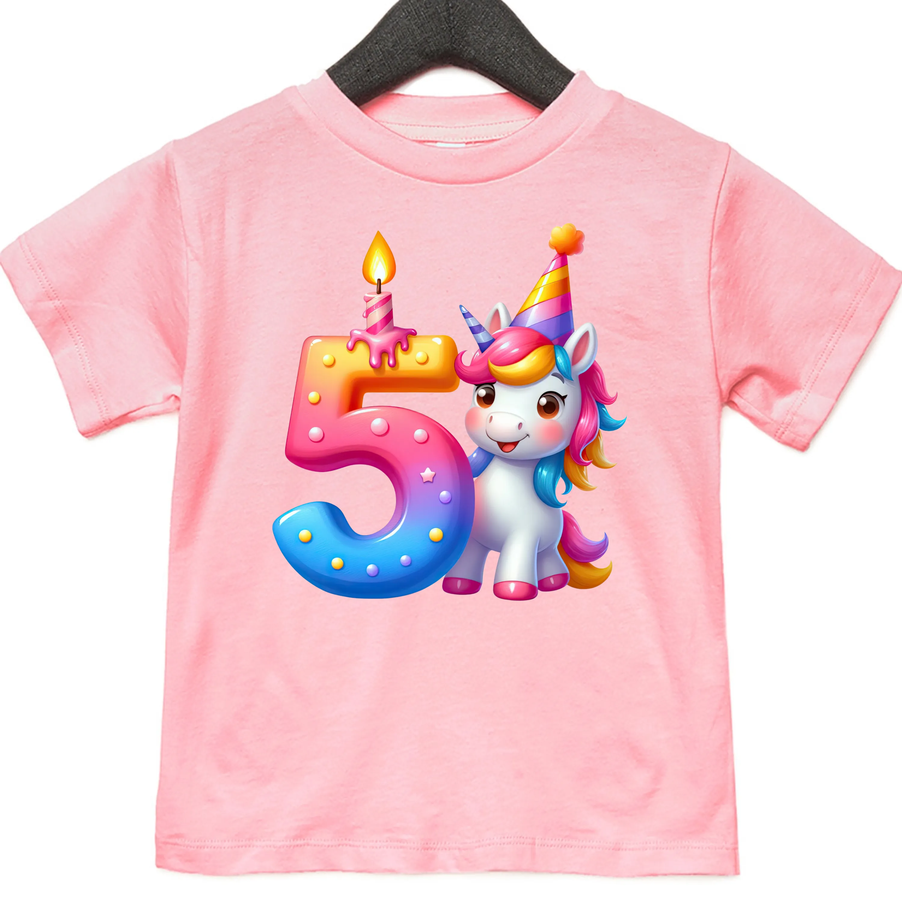 Unicorn Birthday Shirts for Toddler Girls Birthday Party - Choose from 1 to 5yrs