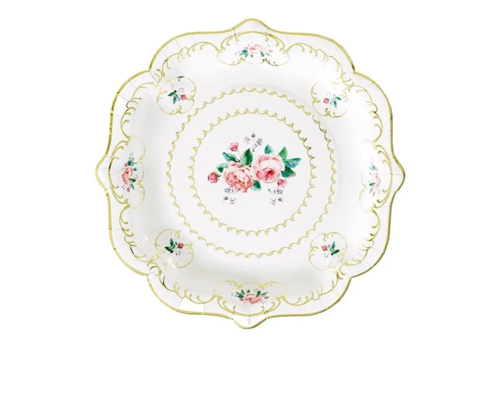 Vintage Floral Dinner Plates