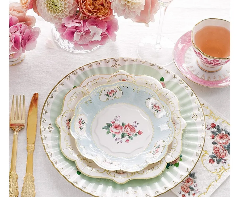 Vintage Floral Dinner Plates