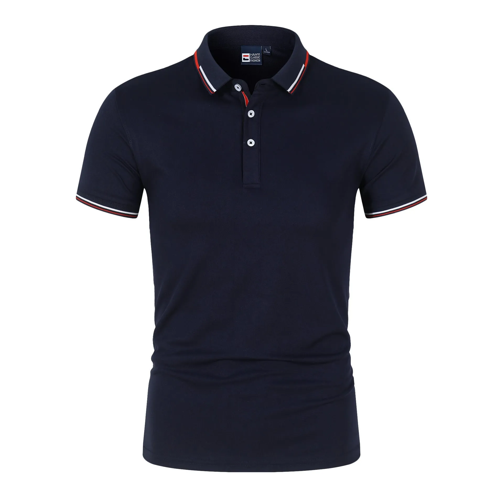 VLOVELAW 2025 New new solid color men's Polo shirt Popular trade large size light plate stand-up collar T-shirt  loose short sleeves, trendy
