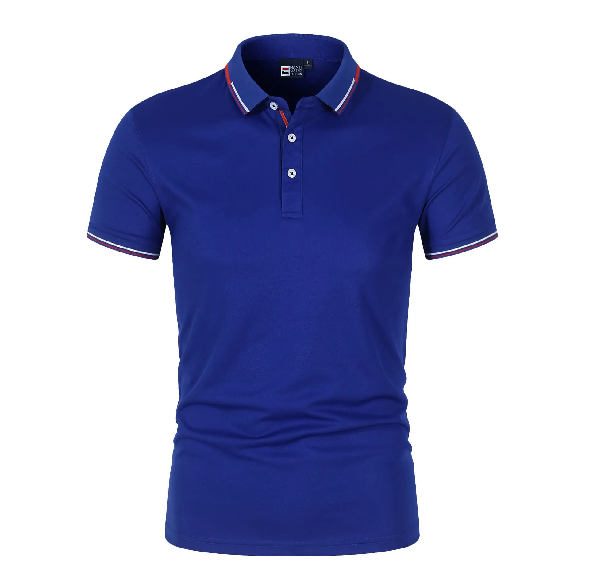 VLOVELAW 2025 New new solid color men's Polo shirt Popular trade large size light plate stand-up collar T-shirt  loose short sleeves, trendy
