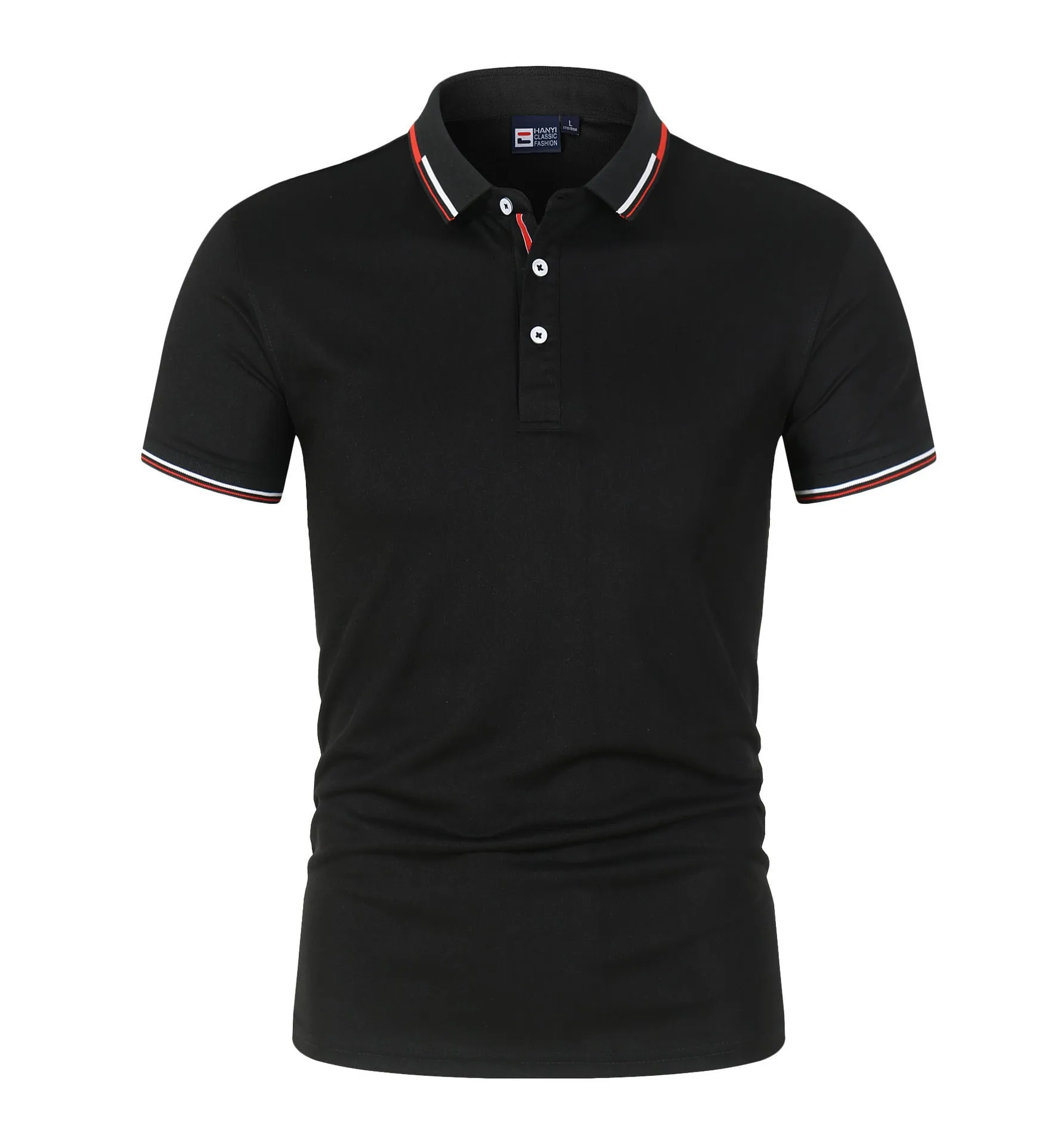 VLOVELAW 2025 New new solid color men's Polo shirt Popular trade large size light plate stand-up collar T-shirt  loose short sleeves, trendy