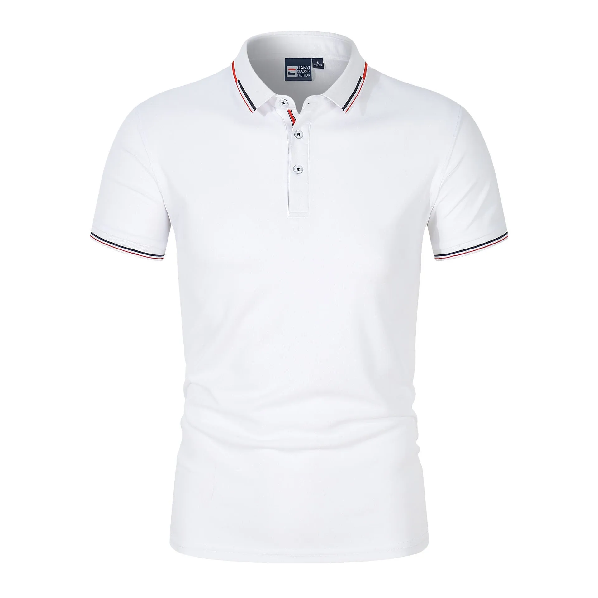 VLOVELAW 2025 New new solid color men's Polo shirt Popular trade large size light plate stand-up collar T-shirt  loose short sleeves, trendy