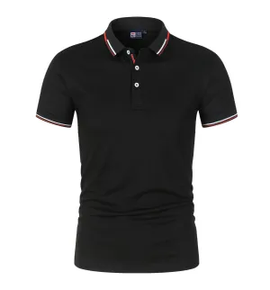 VLOVELAW 2025 New new solid color men's Polo shirt Popular trade large size light plate stand-up collar T-shirt  loose short sleeves, trendy