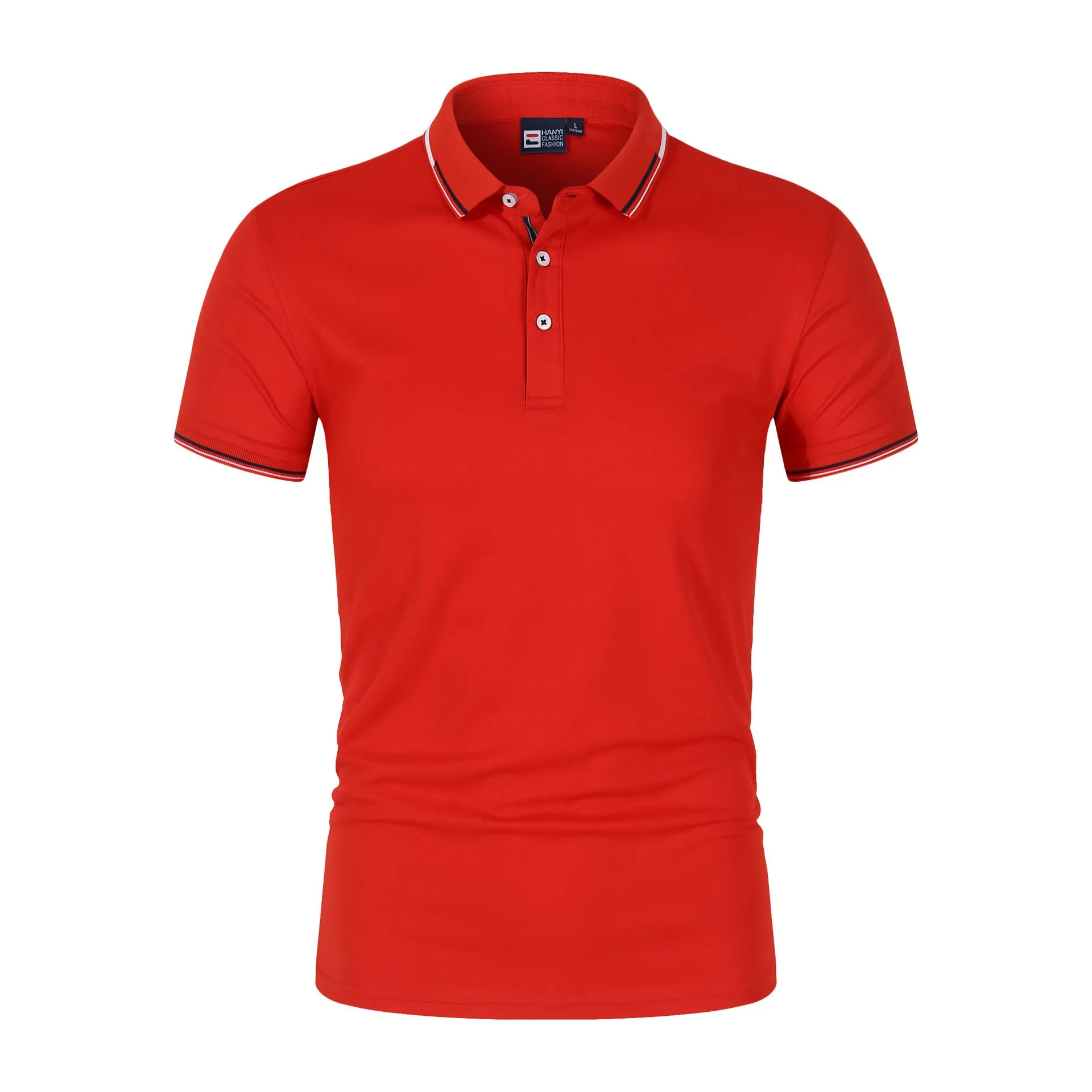 VLOVELAW 2025 New new solid color men's Polo shirt Popular trade large size light plate stand-up collar T-shirt  loose short sleeves, trendy