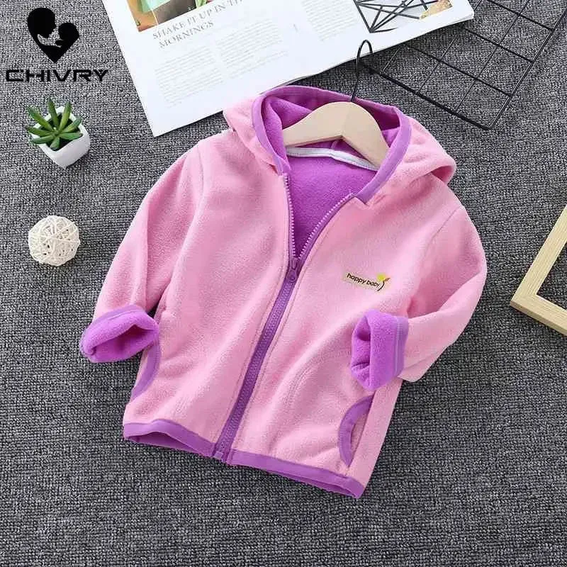 Warm & Soft Fleece Jackets with Zip-Up Hood for Boys & Girls - Blue, Red, Lilac, Coral