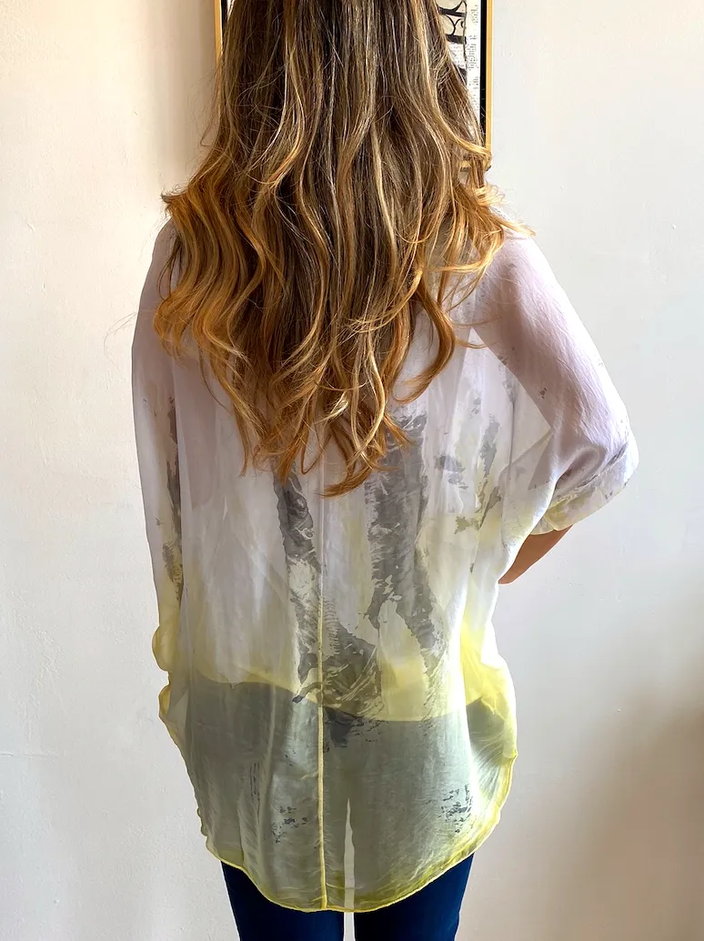 Watercolor Chiffon Flowy Top