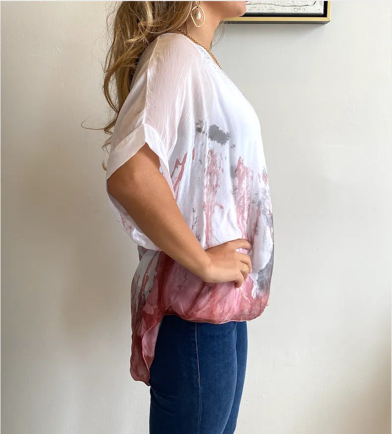 Watercolor Chiffon Flowy Top