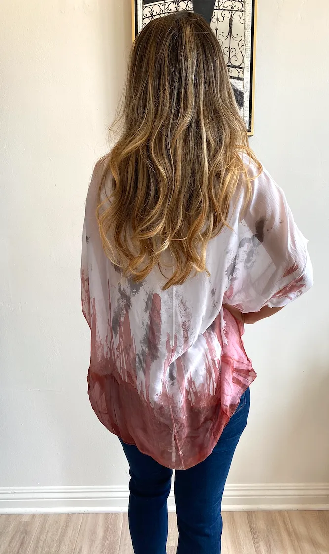 Watercolor Chiffon Flowy Top