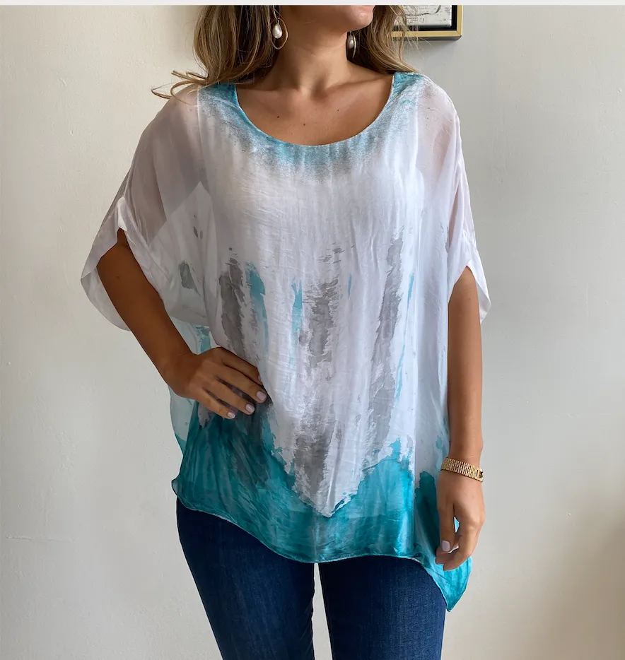 Watercolor Chiffon Flowy Top