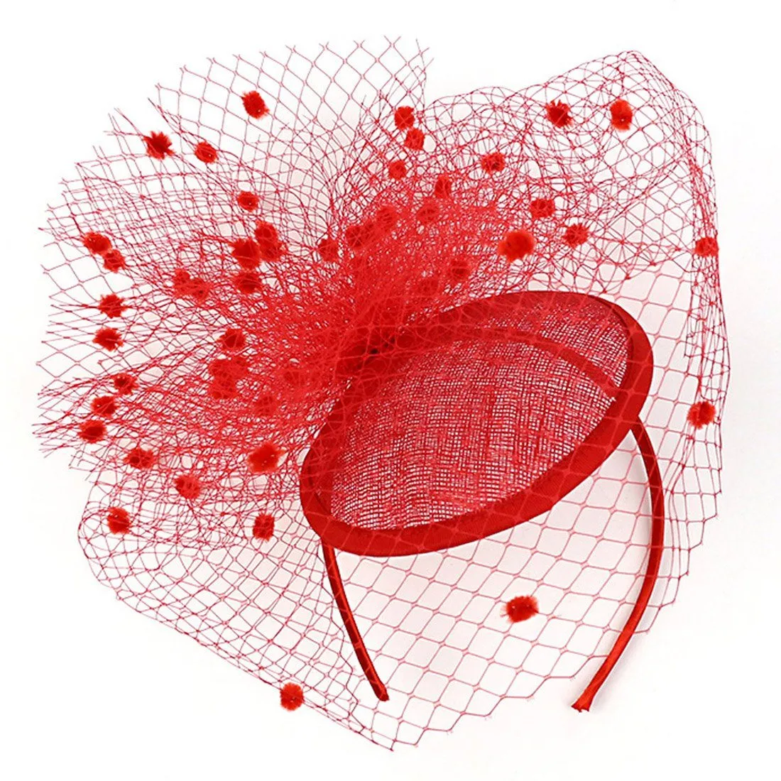 Wedding Fascinator Veil Feather Headband Hats Women Brides Hair Accessories