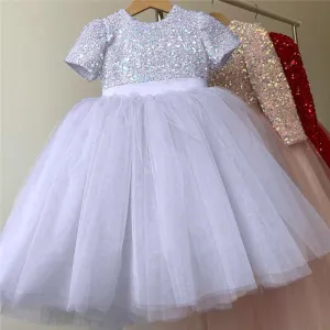 White Sparkle Party Dress