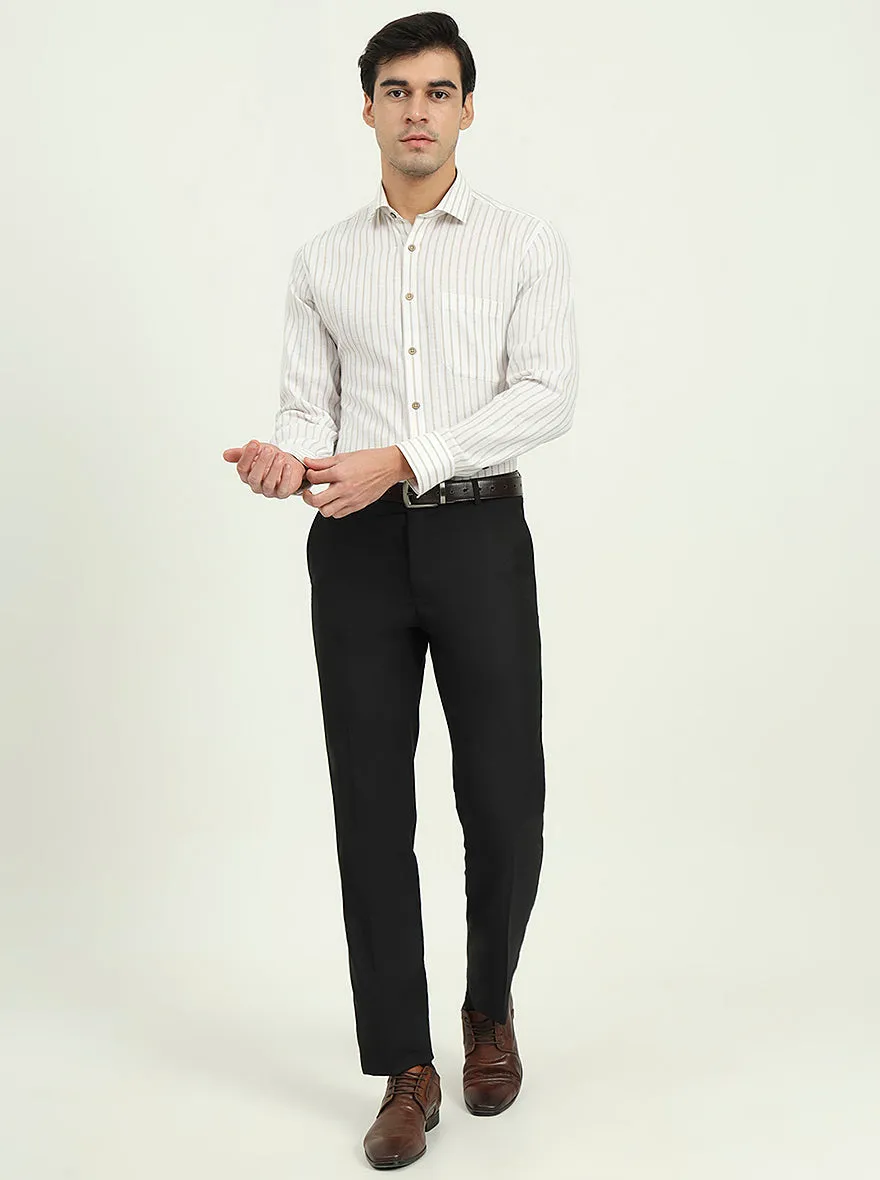 White Striped Slim Fit Party Wear Shirt | Greenfibre