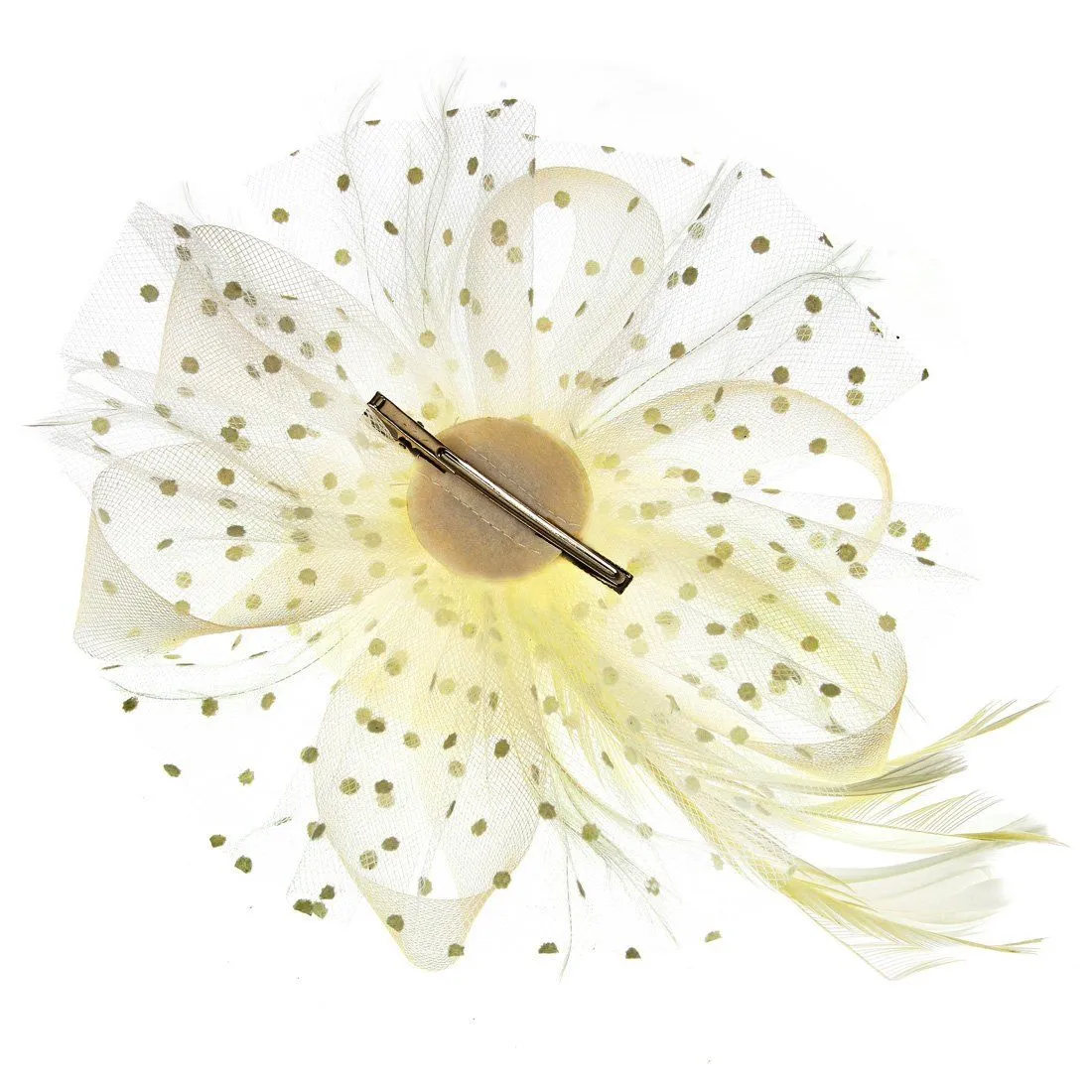 Women's Fascinators Hat Flower Mesh Ribbons Headband Forked Clip Wedding Headwear