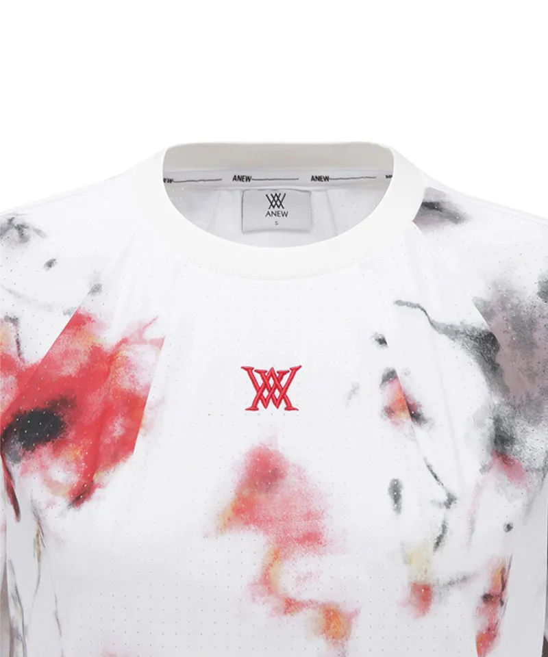 Women's SM Air Dot Round Short T-SHIRT - White
