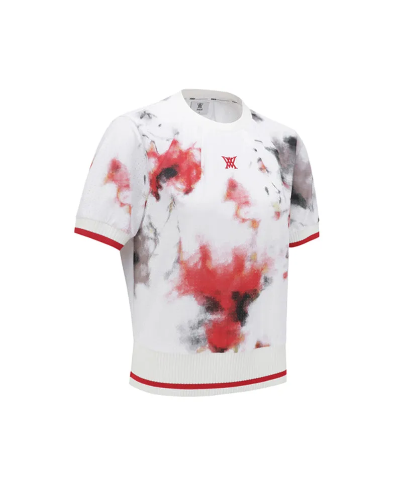 Women's SM Air Dot Round Short T-SHIRT - White