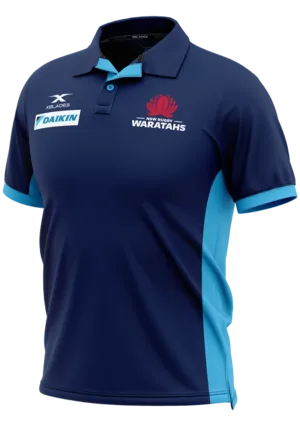 Xblades Mens NSW Waratahs Media Polo 20 <BR> WAR-MPO-L20-M NAVY SKY