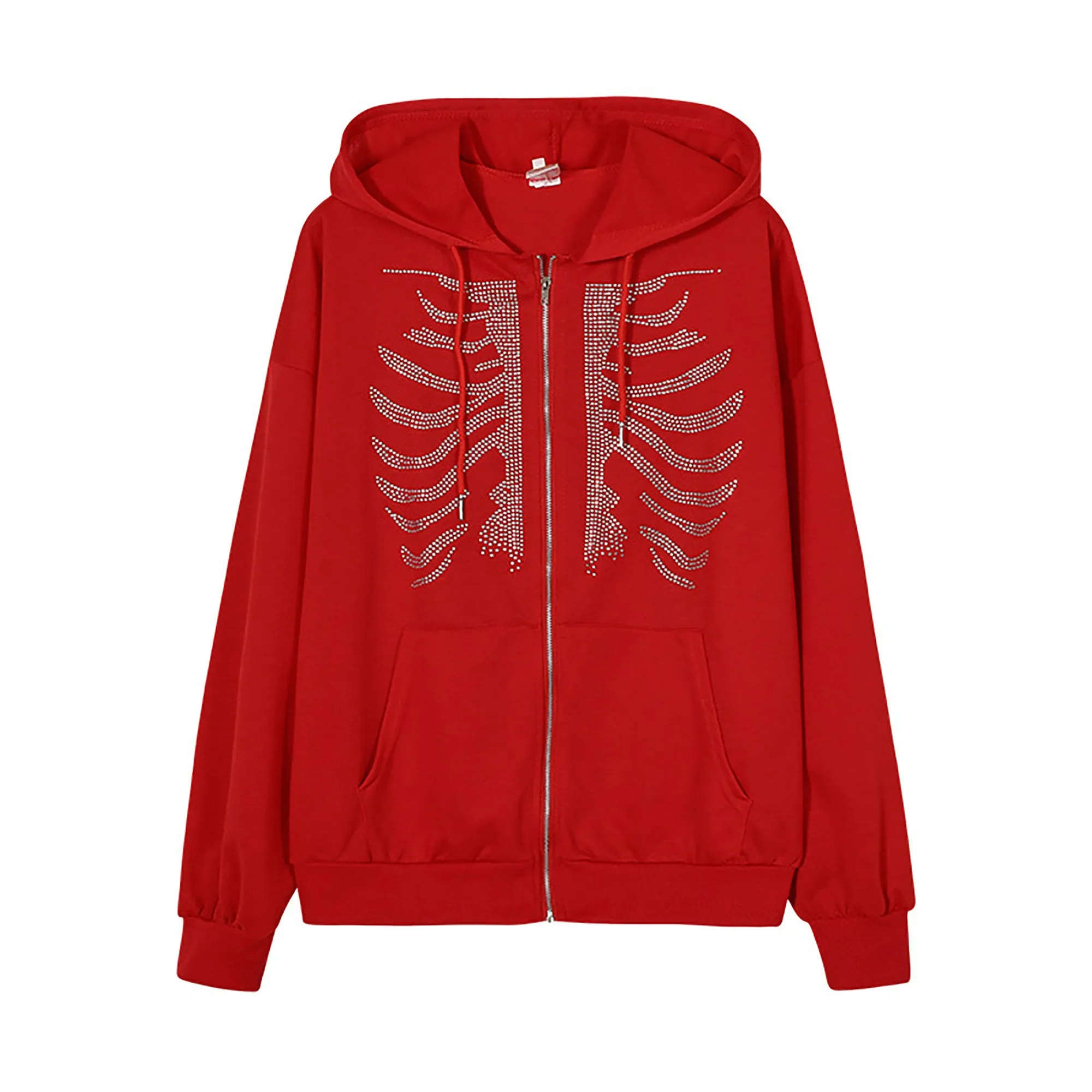 Y2K Skeleton Rhinestone Hoodie