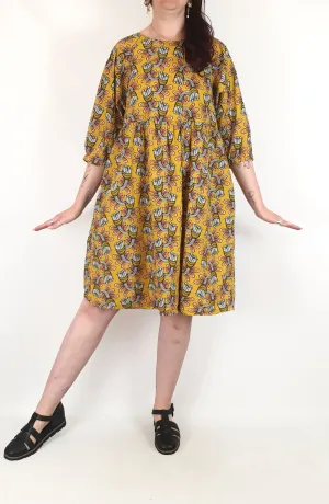 Yevu mustard print dress size M