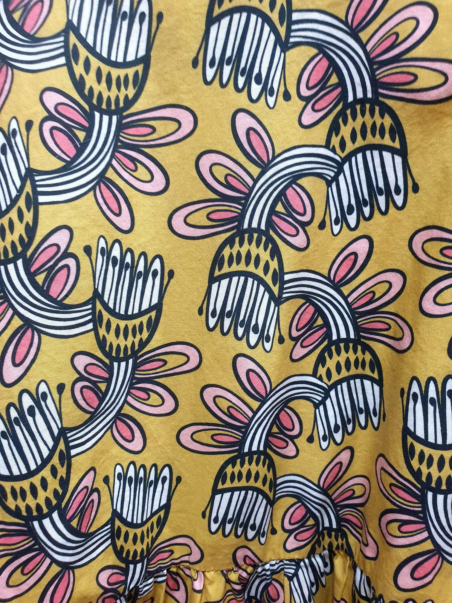 Yevu mustard print dress size M