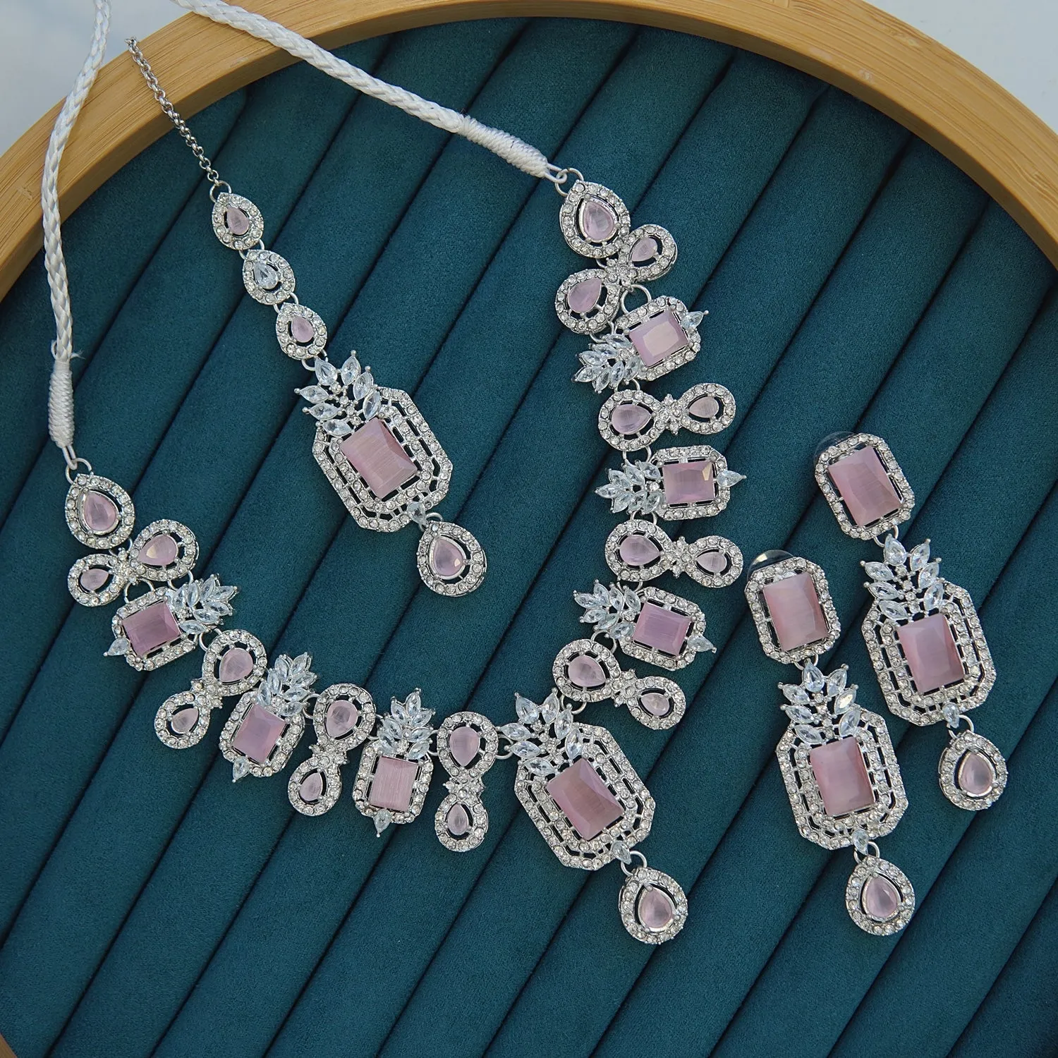 Zirconia Stunning Gemstone Necklace Set