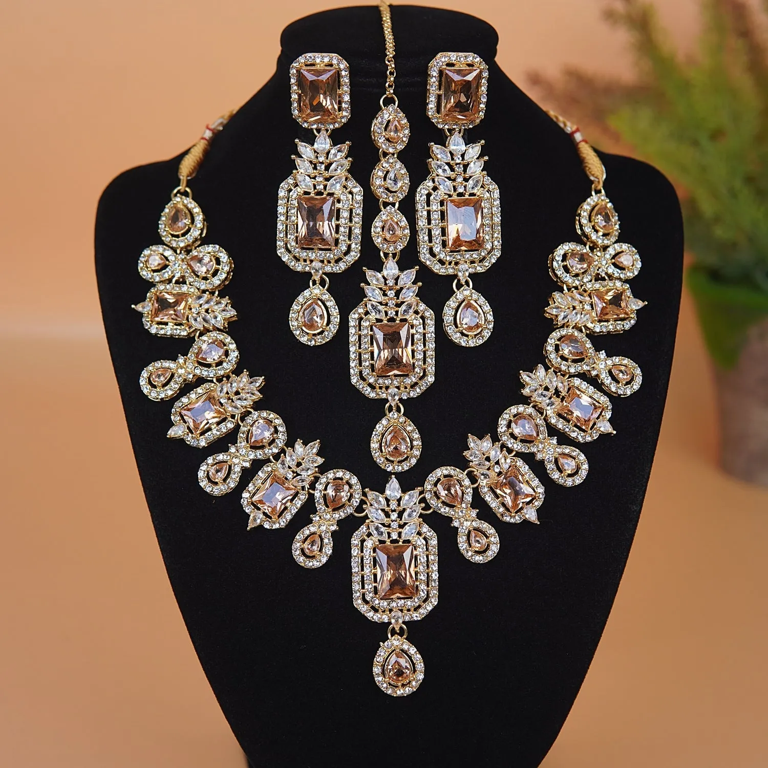 Zirconia Stunning Gemstone Necklace Set