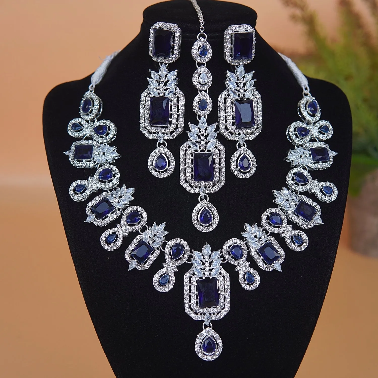 Zirconia Stunning Gemstone Necklace Set